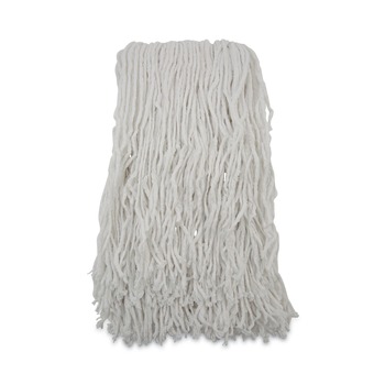 MOPS | Boardwalk BWKRM03024S Banded Rayon 24 oz. Cut-End Mop Heads - White (12/Carton)