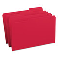 File Folders | Smead 17734 0.75 in. Expansion Assorted 1/3-Cut Tabs Legal Size Reinforced Top Tab Colored File Folders - Red (100/Box) image number 0