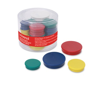 OFFICE ACCESSORIES | Universal UNV31251 High-Intensity Circle Magnets - Assorted (30/Pack)