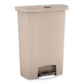 Trash & Waste Bins | Rubbermaid Commercial 1883552 Streamline 24-Gallon Resin Front Step Style Step-On Container - Beige image number 1