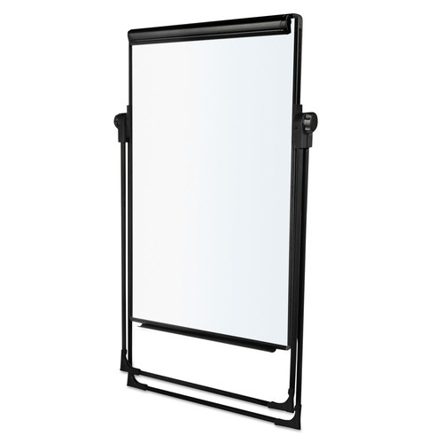 Easels | MasterVision EA14000583MV 28.5 in. x 37.5 in. Folds-to-a-Table Melamine Easel - White Surface/Black Steel Frame image number 0