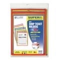 Sheet Protectors | C-Line 43920 Super Heavy-Duty Top Load 9 in. x 12 in. Insert Neon Stitched Shop Ticket Holders - Clear Front, Assorted Neon Border Colors (10/Box) image number 4