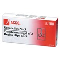 Back to School Sale | ACCO A7072130C No. 3 Smooth Regal Clips - Silver (100/Box) image number 2