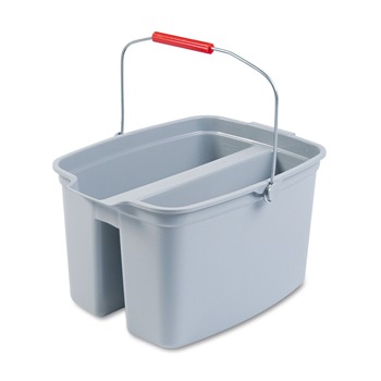 Rubbermaid Commercial FG262888GRAY 18 in. x 14.5 in. x 10 in. 19 qt. Plastic Double Utility Pail - Gray
