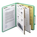 File Folders | Smead 14063 2 in. Expansion Recycled Pressboard 6-Fastener Classification Folders - Letter Size/Green Exterior (10/Box) image number 2