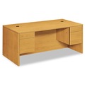 Office Desks & Workstations | HON H10593.CC 10500 Series 72 in. x 36 in. x 29.5 in. Double 3/4-Height Left and Right Box/File Pedestal Desk - Harvest image number 0