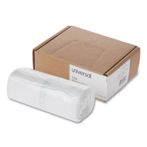 Paper Shredders & Accessories | Universal UNV35947 16 Gallon High-Density Shredder Bags - Clear (100/Box) image number 0