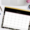 Bulletin Boards | Blue Sky BLS148629 22 in. x 17 in. 12-Month (Jan-Dec 2026) Neveah Monthly Desk Pad Calendar - White/Black/Pink Sheets/Gold Headband image number 3