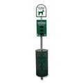 Trash & Waste Bins | Tatco 28000 Dog Waste Station 12 gal Open Top Green/White image number 0