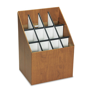 Safco 3079 15 in. x 12 in. x 22 in. 12 Compartments Corrugated Roll Files - Woodgrain