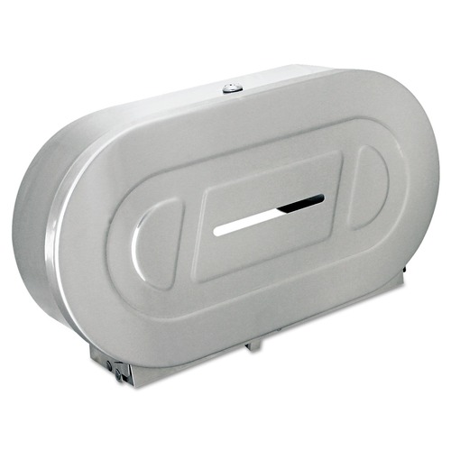 Just Launched | Bobrick B-2892 20.81 in. x 5.31 in. x 11.38 in. Jumbo Toilet Tissue 2 Roll Dispenser - Satin-Finish Stainless Steel image number 0