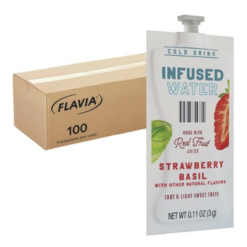 FLAVIA 48053 Infused Water Freshpack - Strawberry Basil (100/Carton)
