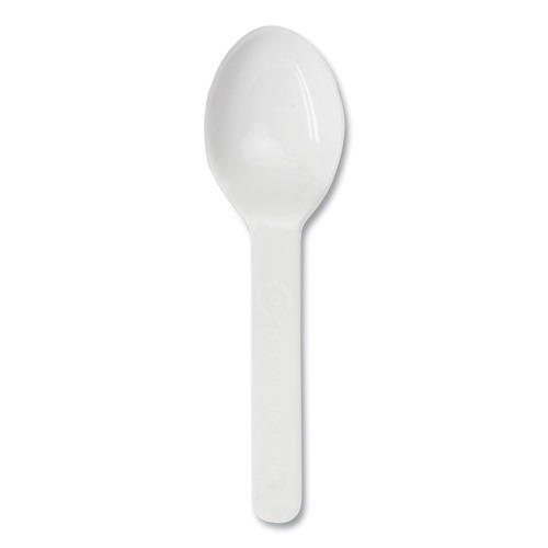 Cutlery | World Centric SP-CS-3 3 in. PLA Compostable Cutlery Tasting Spoon - White (3000/Carton) image number 0
