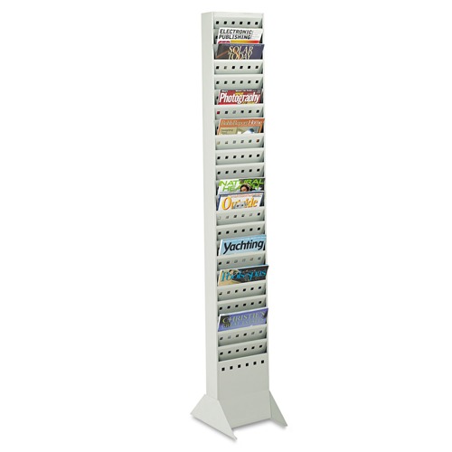 Wall Racks & Hooks | Safco 4322GR 10 in. x 4 in. x 65.5 in. 23 Compartments Steel Magazine Rack - Gray image number 0