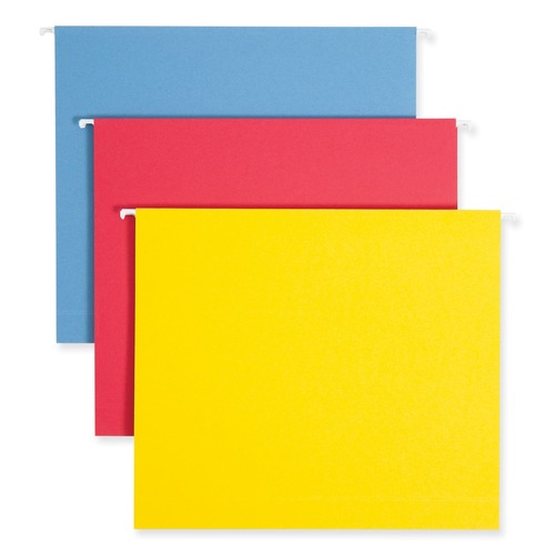 File Folders | Smead 64264 2 in. Capacity 1/5-Cut Tabs Letter Size Box Bottom Hanging File Folders - Assorted Colors (25/Box) image number 0