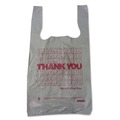  | Barnes Paper Company 6415THYOU 4 in. x 15 in. 2 mil Plastic Thank-You T-Sack - White (2000/Carton) image number 1