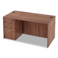 Office Desks & Workstations | Alera ALEVA216030WA Valencia Series 59.13 in. x 29.5 in. x 29.63 in. Straight Front Desk Shell - Modern Walnut image number 6