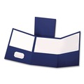 Report Covers & Pocket Folders | Oxford 59802 11 in. x 8.5 in. Tri-Fold Folder with Pockets and 150-Sheet Capacity - Blue (20/Box) image number 1