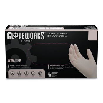 Ammex TLF44100 4 mil Powder-Free Latex Disposable Gloves - Medium, Ivory (1000/Carton)