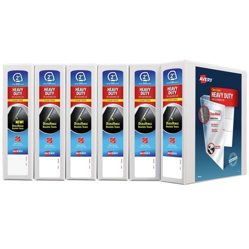 Back to School Sale | Avery 79192 One Touch EZD Rings 3 Rings 2 in. Capacity 11 in. x 8.5 in. Heavy-Duty DuraHinge View Binder - White (6/Carton) image number 0