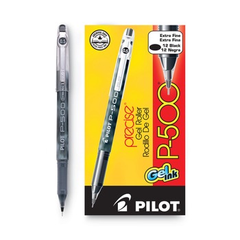  | Pilot 38600 Precise P-500 0.5 mm Gel Pen - Extra Fine, Black (1 Dozen)