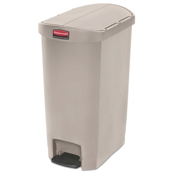 Rubbermaid Commercial 1883459 Streamline 13-Gallon Resin End Step Style Step-On Container - Beige