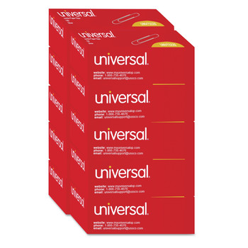 Universal A7072220 Smooth Paper Clips - Jumbo, Silver (100/Box, 10 Boxes/Pack)