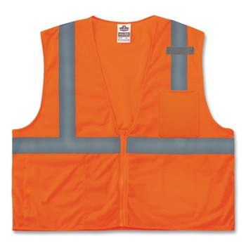 Ergodyne 21049 GloWear 8210Z Class 2 Economy Mesh Vest Polyester Orange 4X-Large/5X-Large