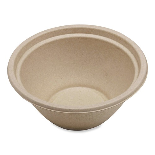 Bowls and Plates | World Centric BO-SC-U32-LFP 32 oz 7.4 x 7.4 x 3.2 Fiber Paper Bowls - Natural (500/Carton) image number 0