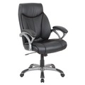 Office Chairs | Alera ALEFD41B19 18.62 in. to 22.56 in. Seat Height Fulford Bonded Leather High-Back Managers Chair Supports 275 lbs. - Black Seat/Back, Silver Base image number 0
