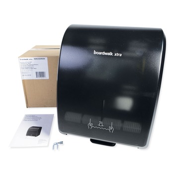 PAPER TOWEL HOLDERS | Boardwalk BWK29GREEN 12.31 x 9.31 x 15.94 Xtra Mechanical Hands-Free Towel Dispenser - Black (1/Carton)