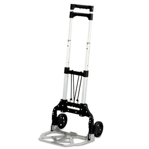 Cleaning Carts | Safco 4049NC 15.25 in. x 16 in. x 39 in. 110 lb Capacity Stow and Go Aluminum Cart image number 0