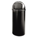 Trash & Waste Bins | Rubbermaid Commercial FG816088BLA Marshal 15 Gallon Plastic Round Classic Container - Black image number 0