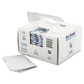 Inteplast Group IC1120-TT 1.5 mil. 11 in. x 20 in. Ice Bags - Clear (1000/Carton)