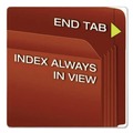 File Folders | Pendaflex 95565EE 5.25 in. Expansion Legal Size Heavy-Duty End Tab File Pockets - Red Fiber (10/Box) image number 1