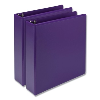  | Samsill U86608 11 in. x 8.5 in. 3 Rings 2 in. Capacity Earth’s Choice Plant-Based Durable Fashion View Binder - Purple (2/Pack)