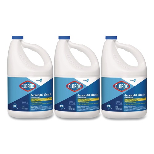 Bleach | Clorox 30966 121 oz. Bottle Regular Concentrated Germicidal Bleach (3/Carton) image number 0