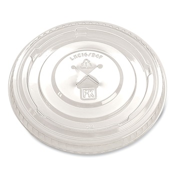 CUPS AND LIDS | Fabri-Kal 000000000009508079 X-Slot Greenware Cold Drink Lids Fits 16 oz. to 24 oz. Cup - Clear (1000/Carton)