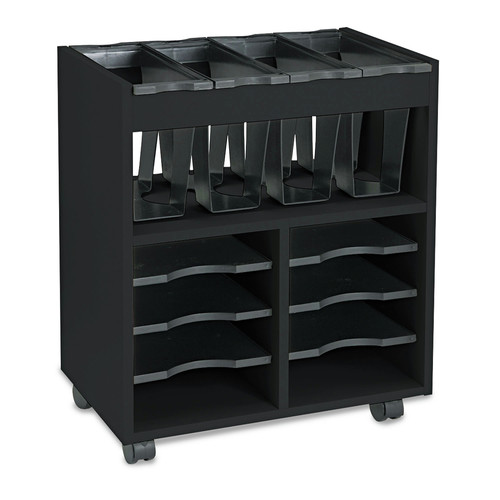 Office Filing Cabinets & Shelves | Safco 5390BL 14.5 in. x 21.5 in. x 26.25 in. Go Cart 8-Shelf Engineered Wood Mobile File - Black image number 0
