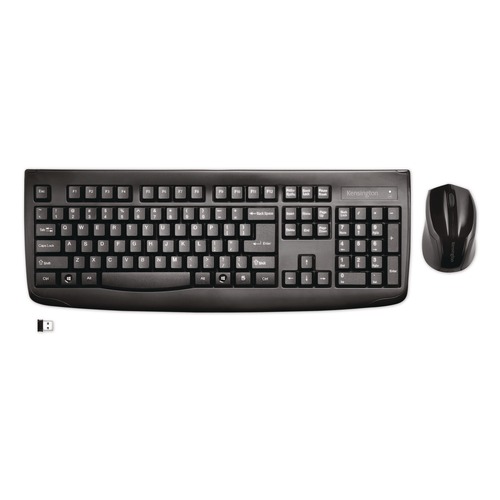 Office Electronics & Batteries | Kensington K72324USA Pro Fit Wireless Desktop Set, 2.4 GHz, 6 ft, Black image number 0
