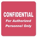 Labels | Tabbies 40570 2 in. x 2 in. CONFIDENTIAL For Authorized Personnel Only HIPAA Labels - Red (500/Roll) image number 1