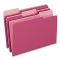 File Folders | Pendaflex 4210 1/3 PIN 1/3-Cut Assorted Tabs Interior Letter File Folders - Pink (100/Box) image number 1