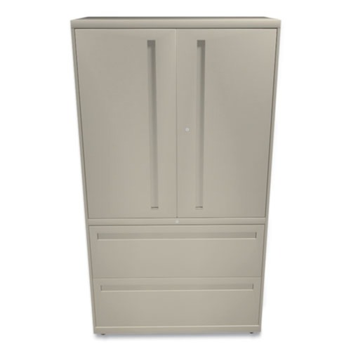 Office Filing Cabinets & Shelves | HON H785LS.L.L Brigade 700 Series 36 in. x 18 in. x 64.25 in. Three-Shelf Enclosed Storage with Two File Drawers - Putty image number 0
