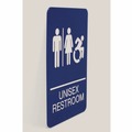 Floor Signs & Safety Signs | Headline Sign 7771 6 x 9 Unisex Restroom ADA Sign - Blue Face/White Graphics image number 1