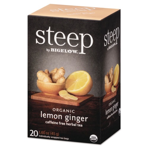 Beverages & Drink Mixes | Bigelow RCB17704 1.6 oz. Tea Bag steep Tea - Lemon Ginger (20/Box) image number 0