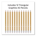 Pencils | Maped Helix 851779ZT Essentials Triangular Pre-Sharpened HB No. 2 Pencils - Black Lead/Yellow Barrel (12/Box) image number 1
