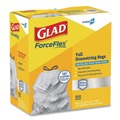 Trash Bags | Glad 70427 ForceFlex 13 Gallon 0.72 mil 23.75 in. x 24.88 in. Tall Kitchen Drawstring Trash Bags - Gray (100/Carton) image number 1