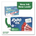 Washable Markers | EXPO 80002A Broad Chisel Tip Low-Odor Dry-Erase Marker - Red (1-Dozen) image number 6