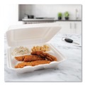 Just Launched | Dart 80HT3R 3-Compartment 7.5 in. x 8 in. x 2.3 in. Foam Hinged Lid Containers - White (200/Carton) image number 7