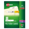 Labels | Avery 05366 0.66 in. x 3.44 in. Permanent TrueBlock File Folder Labels with Sure Feed Technology - White (30/Sheet, 50 Sheets/Box) image number 0